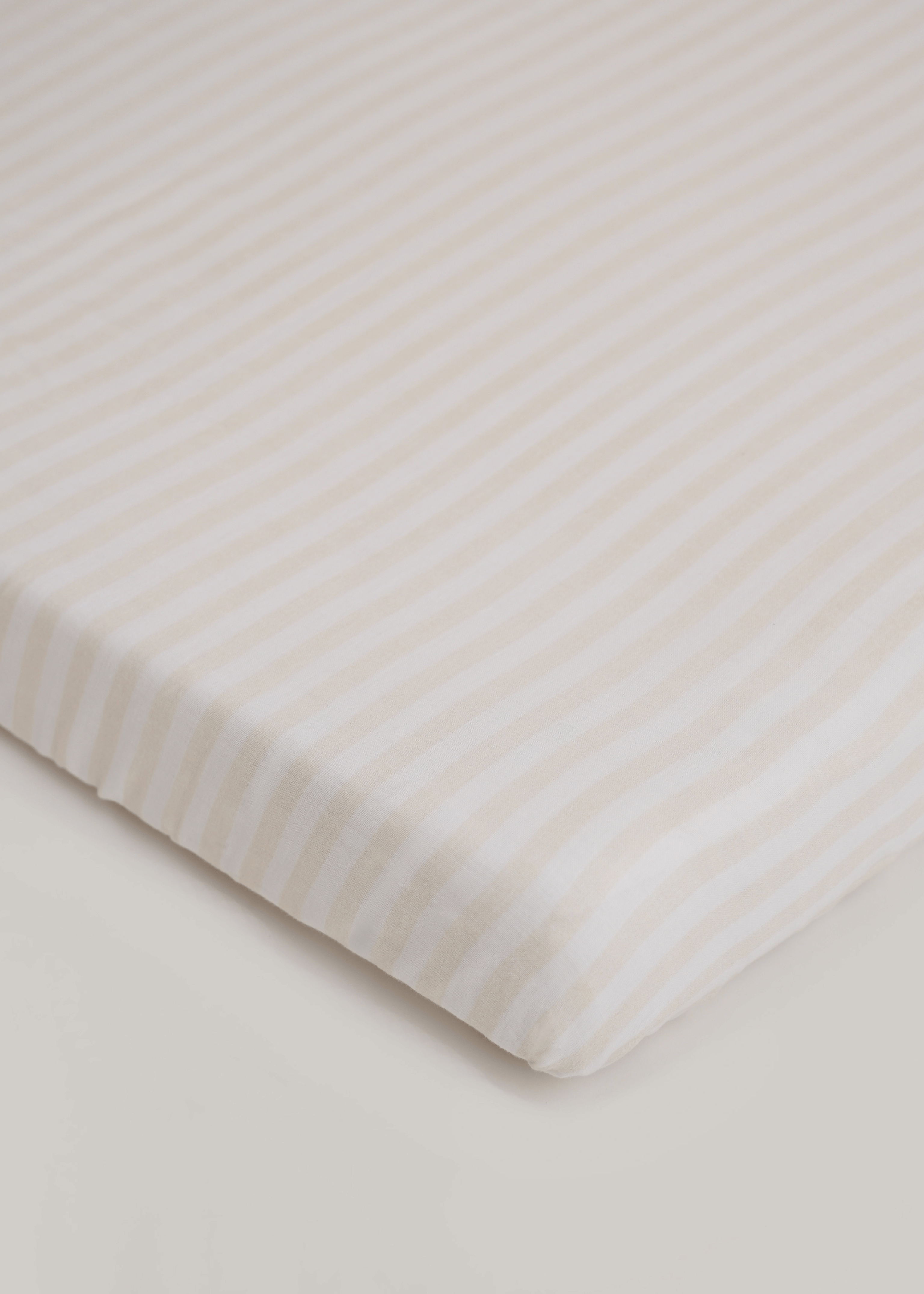 Beige & White Fitted Cot Sheet