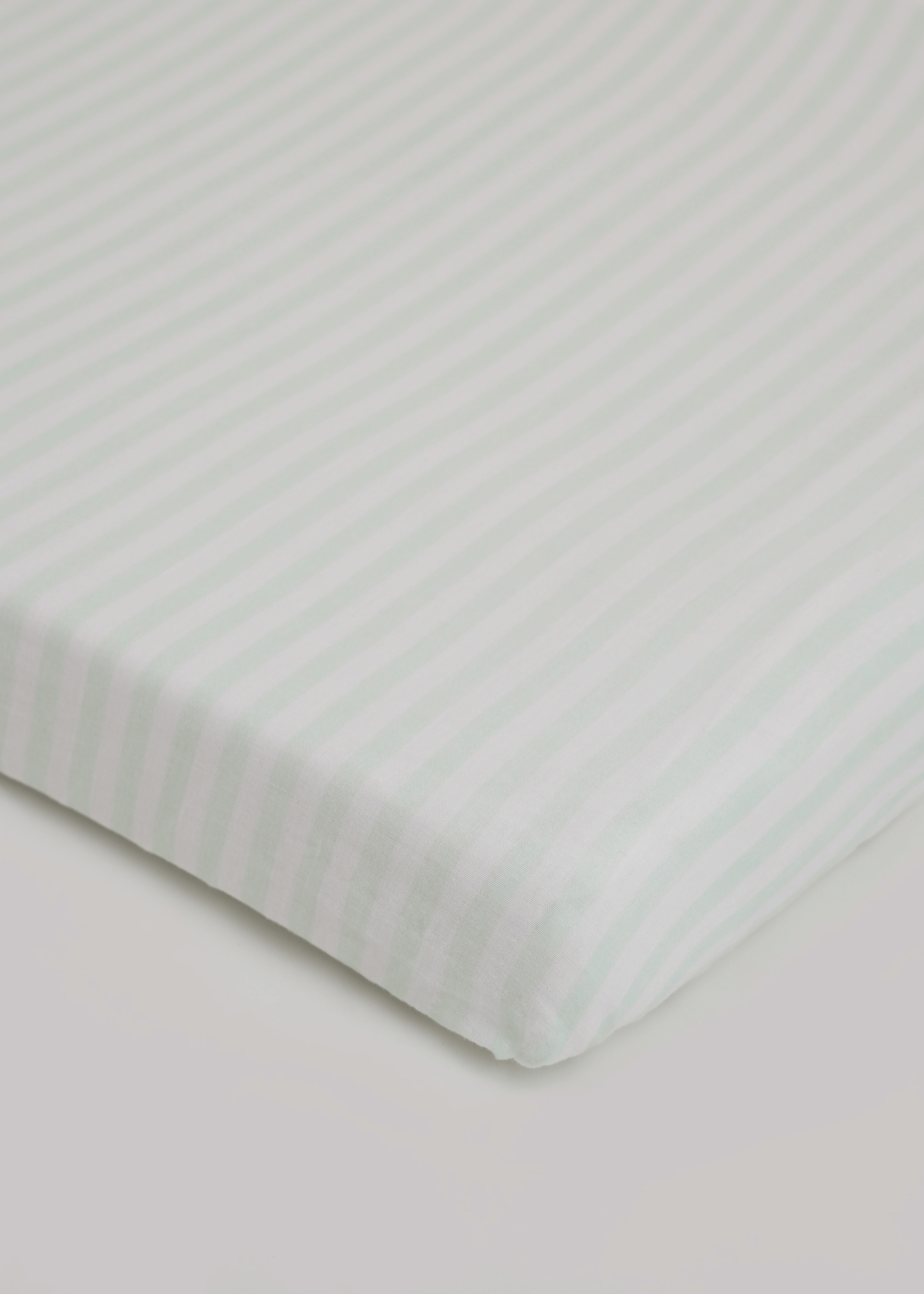 Mint & White Fitted Cot Sheet