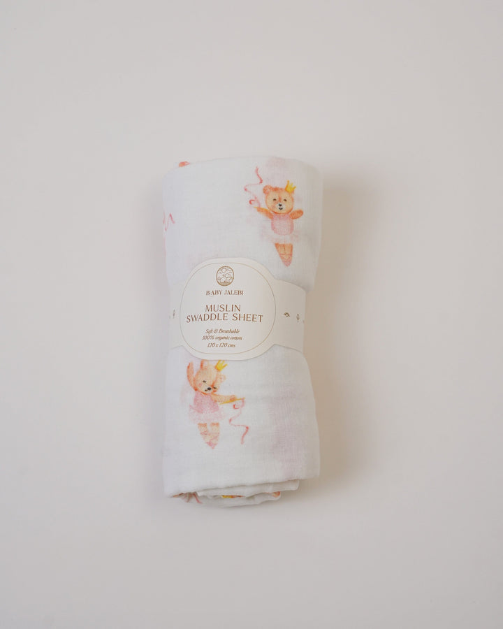 Swaddle en mousseline biologique Ballerina Bear, lot de 2